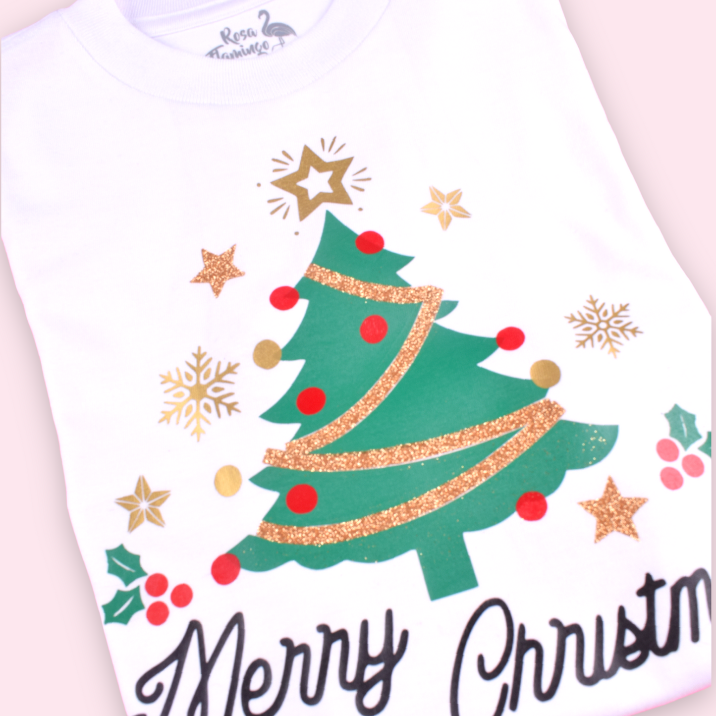 Árbol Navidad Estrella Dorada Camiseta Unisex Niños