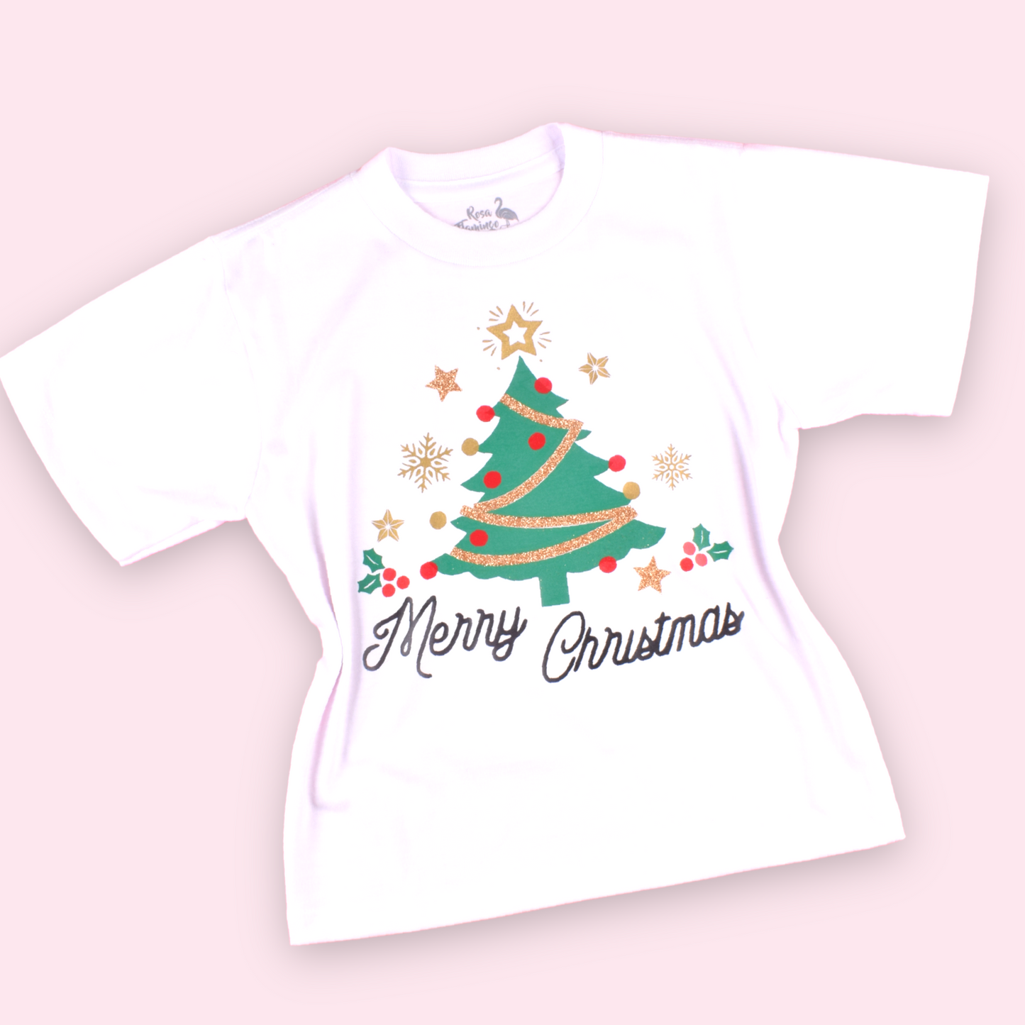 Árbol Navidad Estrella Dorada Camiseta Unisex Niños