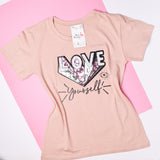 Love Yourself Nude Lentejuelas T-Shirt