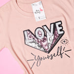 Love Yourself Nude Lentejuelas T-Shirt
