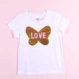 Mariposa Lentejuelas Reversibles Niñas Camiseta