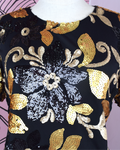 Camisa Flores Lentejuelas Doradas