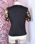 Camisa Flores Lentejuelas Doradas